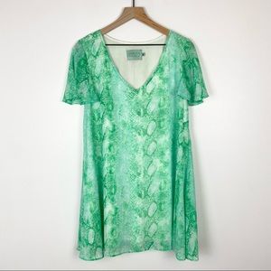Judith March green flowy dress